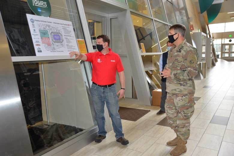 BG Thomas Tickner Visits USACE Alaska District's Alternate Care Facility