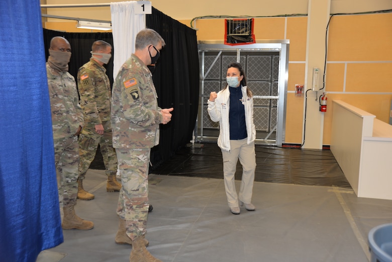 BG Thomas Tickner Visits USACE Alaska District's Alternate Care Facility