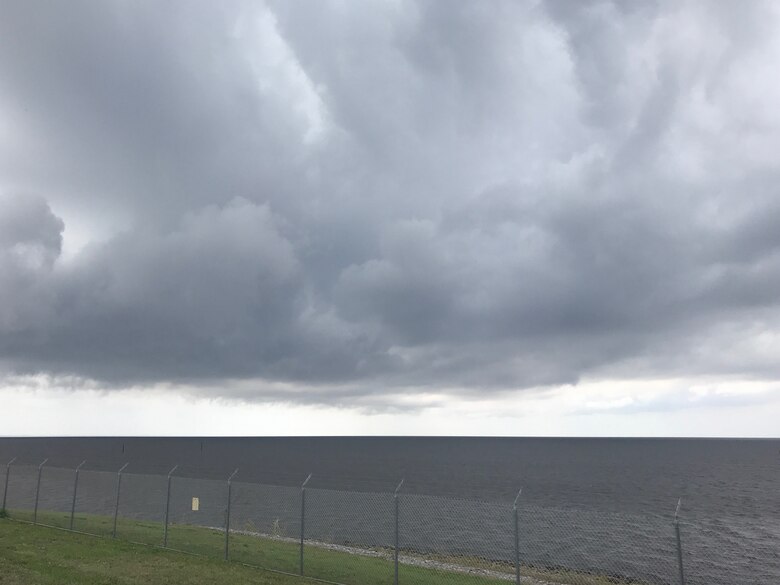 Storm clouds bring welcome rain over Lake Okeechobee.