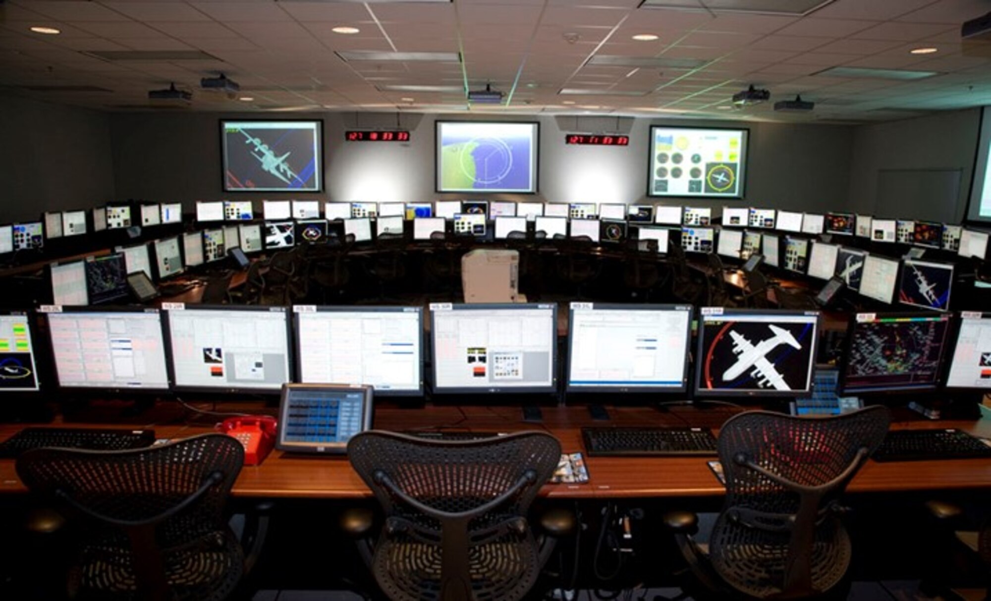 A mission control room inside the Ridley Mission Control Center is shown before planned upgrades take effect at Edwards Air Force Base, California. (Courtesy file photo)