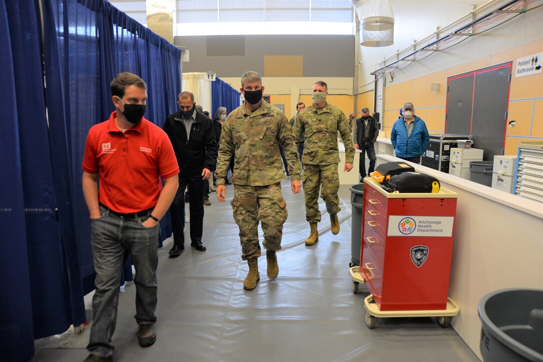 BG Thomas Tickner Visits USACE Alaska District's Alternate Care Facility