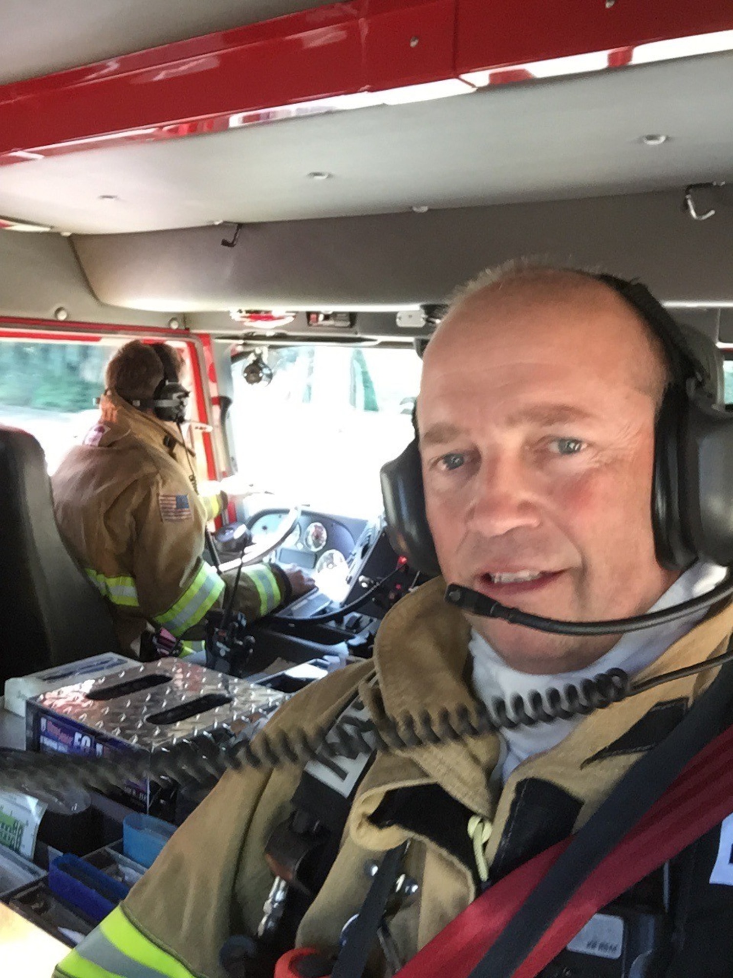 Air Force Reservist in firefighter gear