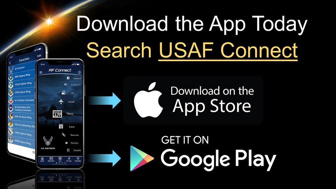 These slides describe how to add 30th Space Wing on the AF Connect app