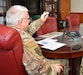 Maj. Gen. Anthony Carrelli, adjutant general, Pa. National Guard, speaks on video conference with Lt. Gen. Valdemaras Rupšys, the chief of defence, Lithuania to mark the 27th anniversary of the State Partnership Program between Pennsylvania and Lithuania.