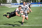 GLENDALE, Colo. (Aug. 24, 2019) Army and Air Force play for the 2019 Armed Forces Rugby Championship hosted by the city of Glendale, Colo. in conjunction with the 2019 Rugbytown Sevens Tournament, held from 23- 25 August.  Service members from the Army, Marine Corps, Navy, Air Force and Coast Guard battle it out for gold in this world class rugby championship. (U.S. Dept. of Defense photo by Mass Communication Specialist 1st Class Timothy Hazel/RELEASED)
