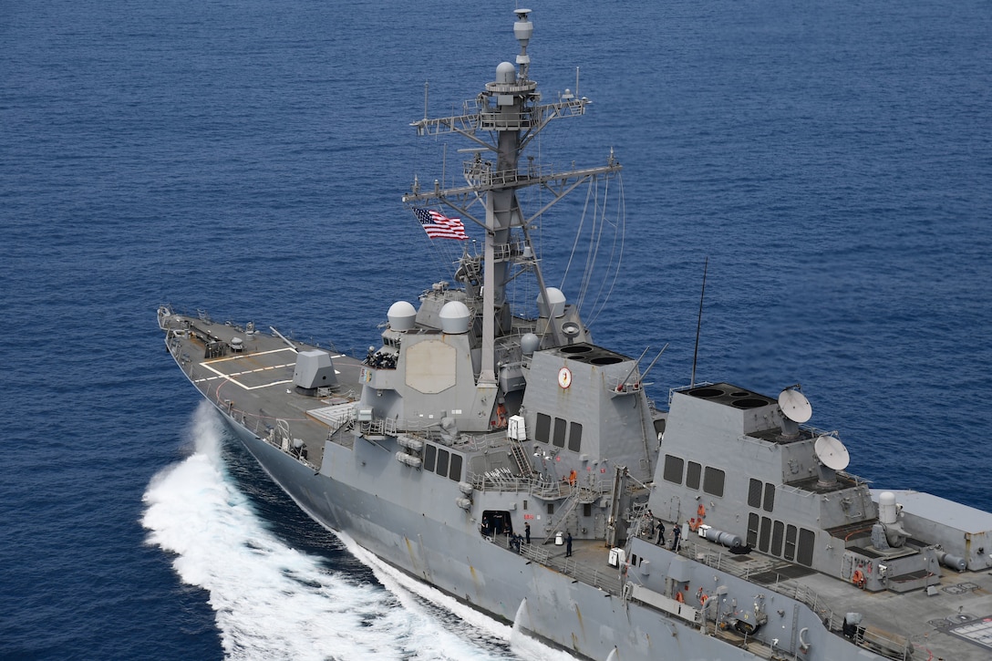 USS Pinckney at sea.