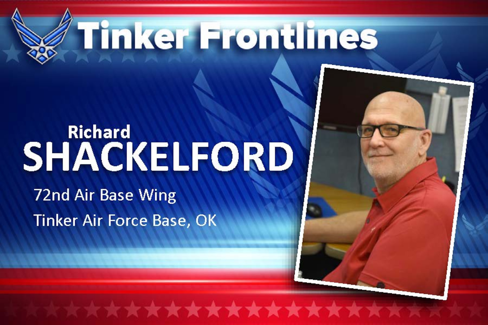 Richard “Shack” Shackleford is currently working as the Crisis Action Team Operations Officer for the 72nd Air Base Wing Plans and Programs Office.