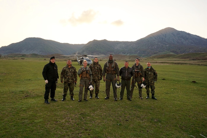 HSC-28 and Albanian military Gun Exercise