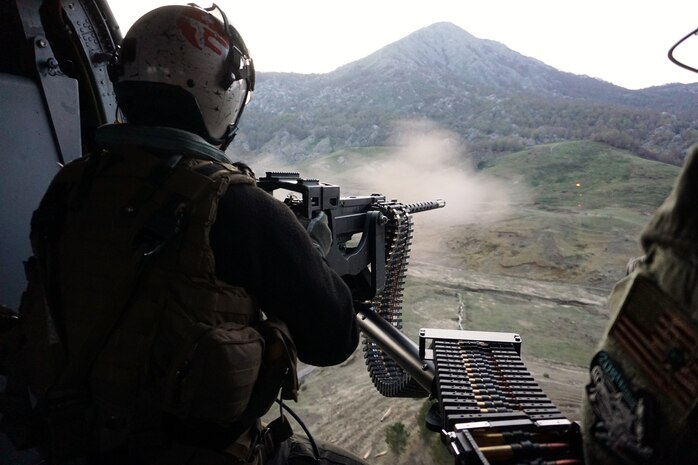 HSC-28 and Albanian military Gun Exercise