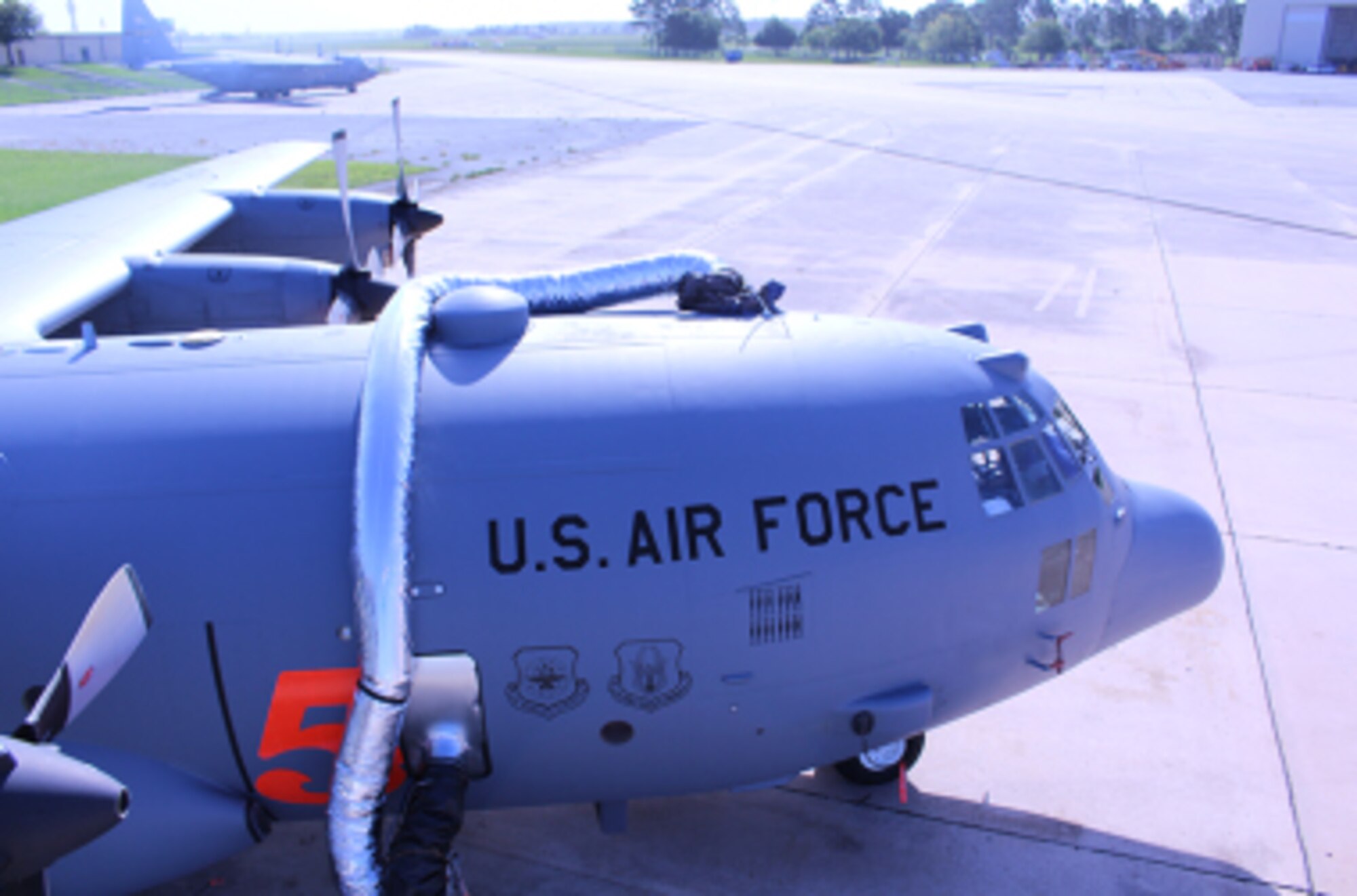 Decontamination using the Joint Biological Agent Decontamination System on a C-130 airplane interior is being performed to extinguish mold. (Courtesy photo)