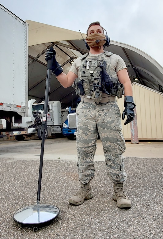 Airman 1st Class Shane Butler serves as a vehicle search area member with the 72nd Security Forces Squadron. He has been in the Air Force for a year and eight months and is from Palm Coast, Florida, where he enjoyed going surfing.