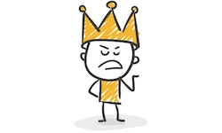a graphic of a character with a crown on its head