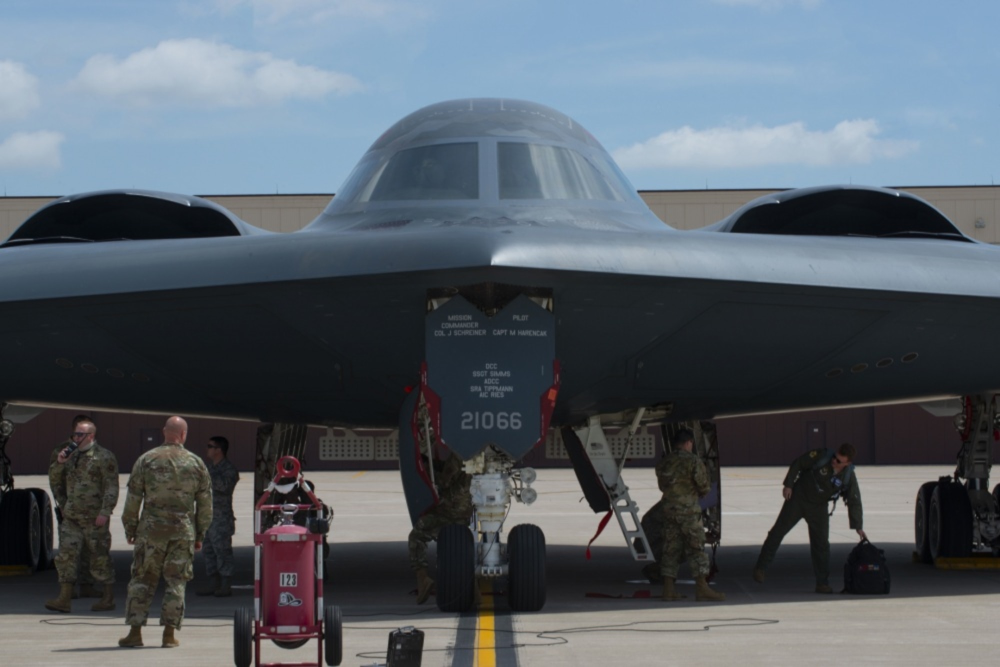 A B-2 Spirit stealth bomber and four T-38 Talons, assigned to the 509th Bomb Wing, along with two A-10 Thunderbolt IIs from the U.S. Air Force Reserve’s 442nd Fighter Wing, fly over medical facilities across Missouri, April 28, 2020. The formation is to honor all medical and healthcare professionals, essential employees and volunteers in the fight against COVID-19. Some of the medical facilities the formation flew over were, CenterPoint Medical Center, Children’s Mercy Hospital North and South, Lee’s Summit Medical Center, St. Luke’s Plaza, Research Medical Center, Western Missouri Medical Center, and Bothwell Regional Health Center. (U.S. Air Force photo by Senior Airman Dawn M. Weber)