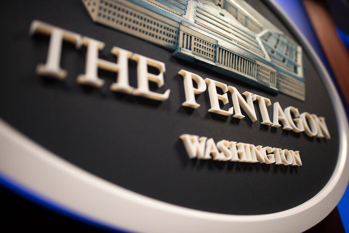 Seal of the Pentagon, left view.