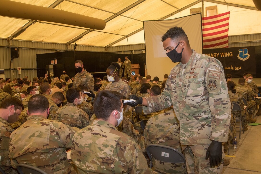 380th AEW executes COVID-19 prevention measures during deployment