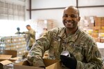 Soldiers with the Kentucky Army National Guard's 149th Maneuver Enhancement Brigade assist Feeding America, Kentucky's Heartland by packaging food amid the COVID-19 crisis April 7, 2020. Soldiers helped at four food banks across the Commonwealth.