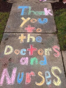 Photo of chalk drawings