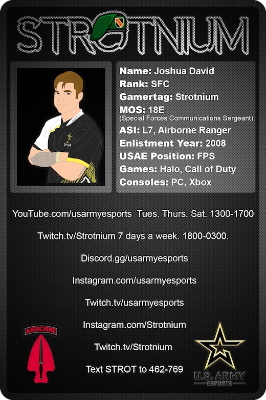 Sgt. 1st Class Joshua David
Gamertag: Strotnium