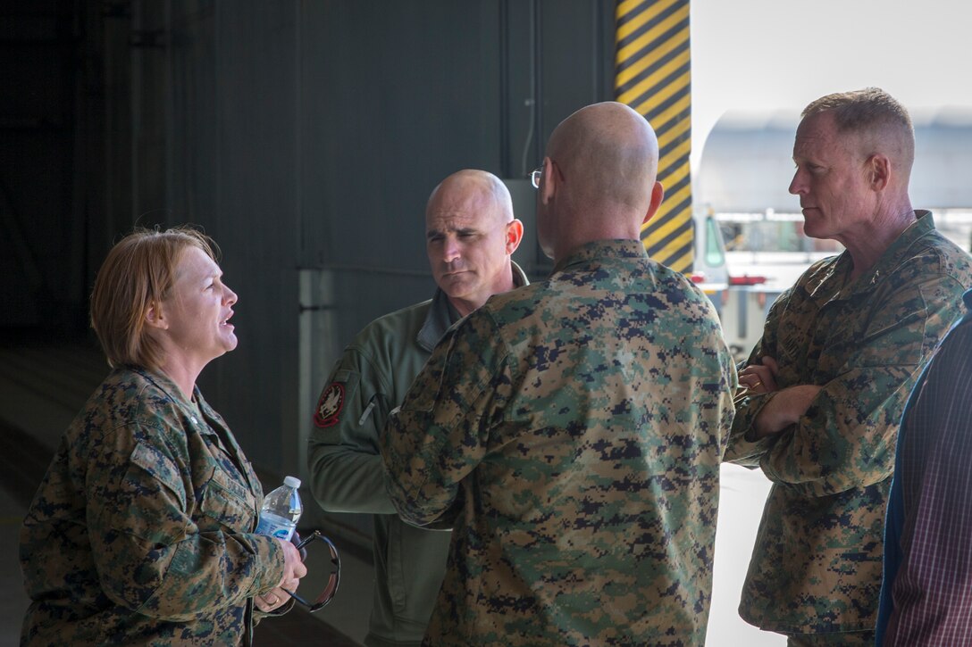 U.S. Marine Corps Major General Edward D. Banta, Commander of the Marine Corps Installations Command and Assistant Deputy Commandant for Installations and Logistics, visits Marine Corps Air Station (MCAS) Yuma on Feb. 3 2020. The purpose of his visit was to tour all base housing and barracks, any important facilities, and address any critical concerns aboard MCAS Yuma. (U.S. Marine Corps photo by Lance Cpl John Hall)