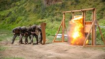 U.S. Marines with Combat Assault Company, 3rd Marine Regiment, conduct an urban demolition exercise on Marine Corps Base Hawaii, April 28, 2020. Combat Assault Company provides a wide variety of unique assault and engineer capabilities to 3rd Marine Regiment in any clime or place. (U.S. Marine Corps photo by Cpl. Eric Tso)