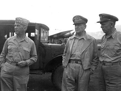 LTG Kreuger Standing Next to GEN MacArthur and GEN Marshall