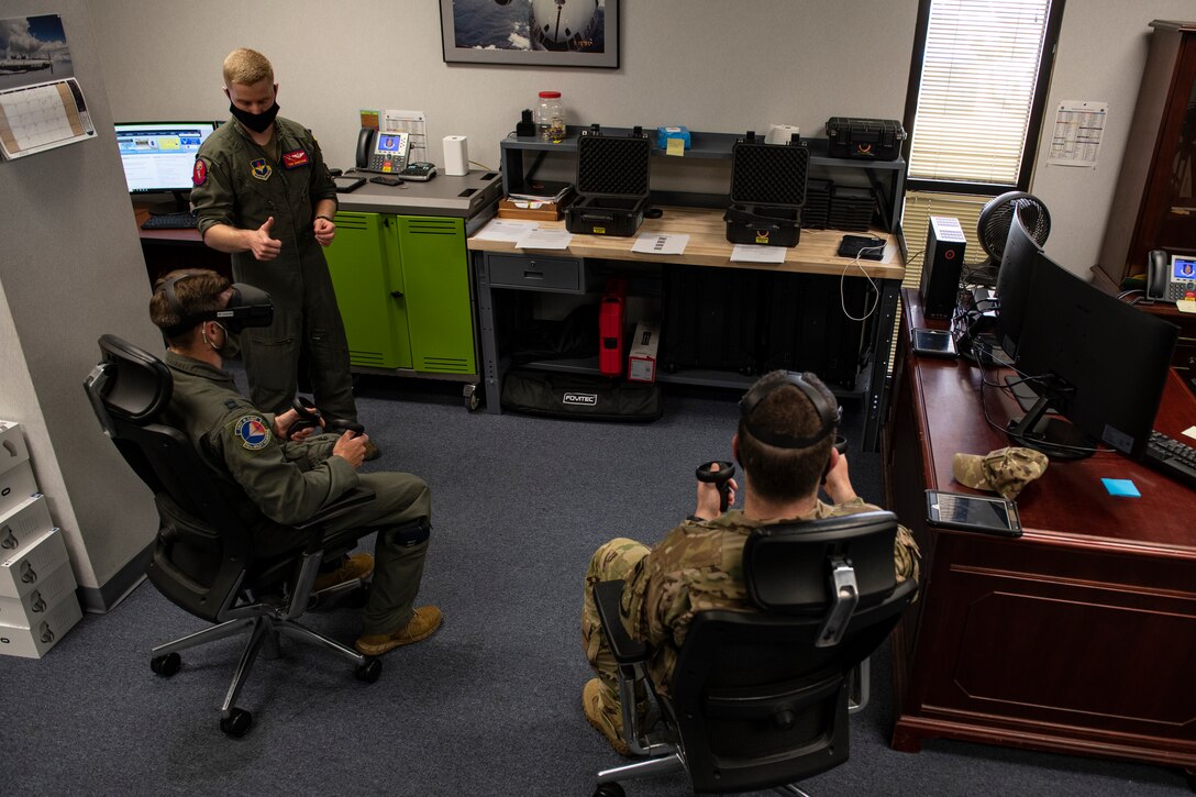 Virtual reality pilot training.