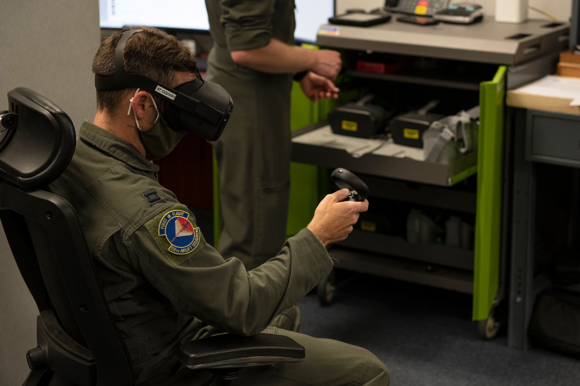 Virtual reality pilot training.