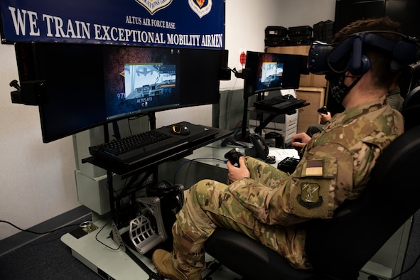 Virtual reality pilot training.