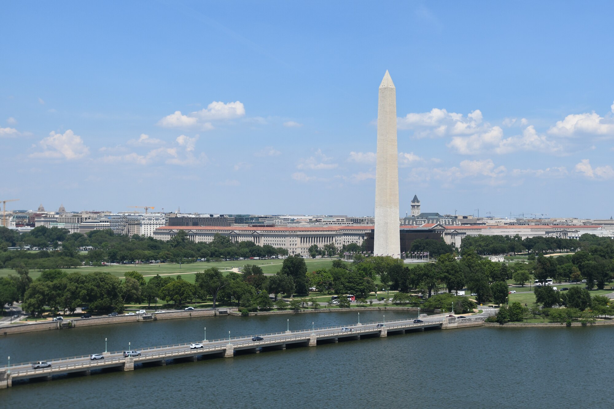 Pilots from the 1st Helicopter Squadron conduct a training flight in a UH-1 “Huey” over Washington, D.C., July 30, 2020.