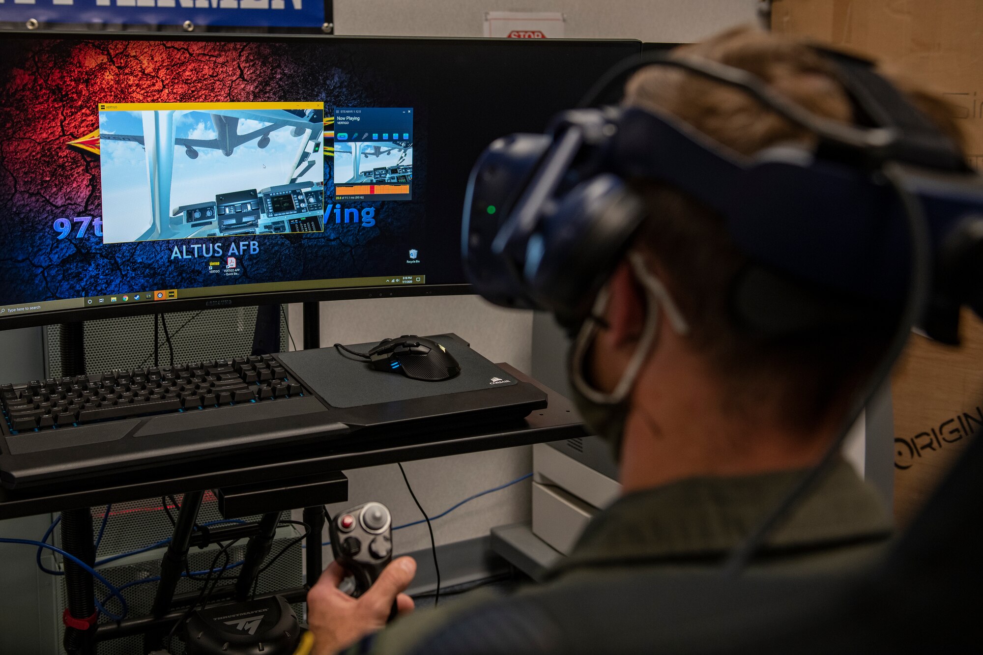Virtual reality pilot training.