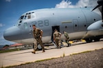 U.S. Marines arrive to Soto Cano Air Base, Honduras, July 31.
