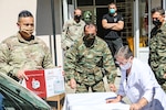 Kosovo Force Regional-Command East Soldiers from the "Kilo 5" Liaison Monitoring Team delivered 4,000 euros worth of medical equipment July 28, 2020, to the Health Station of Banjska (Banjske), Kosovo. Col. Noel Hoback, RC-E deputy brigade commander, 41st Infantry Brigade Combat Team, Oregon National Guard, presided over the delivery.