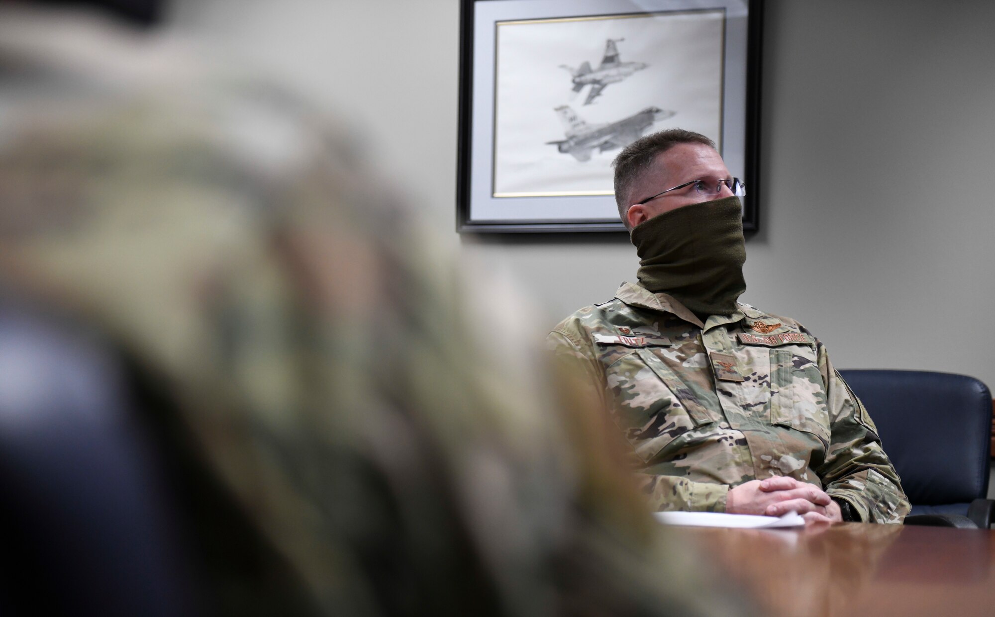 Col. Matthew Fritz, 419th Fighter Wing commander, hosts the first ever virtual commander’s call