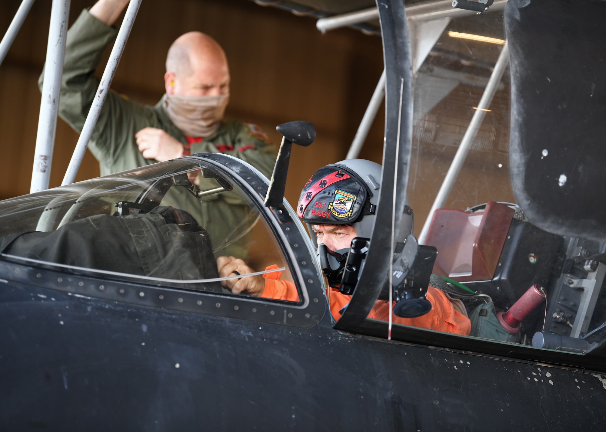 Retired Lt. Col Jonathan Huggins, 1st Reconnaissance Squadron U-2 instructor pilot, prepares to taxi a U-2 Dragon Lady before takeoff July 31, 2020 at Beale Air Force Base, California. The U-2 Dragon Lady is widely accepted as the most difficult aircraft in the world to fly with only about 16 new pilots coming into the  U-2 program each year. (U.S. Air Force photo by Airman 1st Class Luis A. Ruiz-Vazquez)