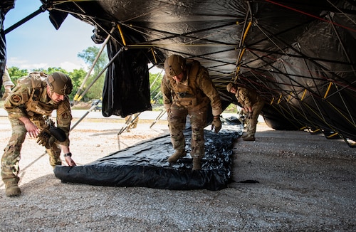 Laying out the mat