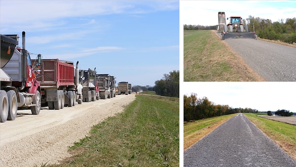 IN THE PHOTO, are images from prior levee resurfacing projects.