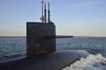 The Ohio-class ballistic missile submarine USS Wyoming (SSBN 742) returns to Naval Submarine Base Kings Bay following routine operations.