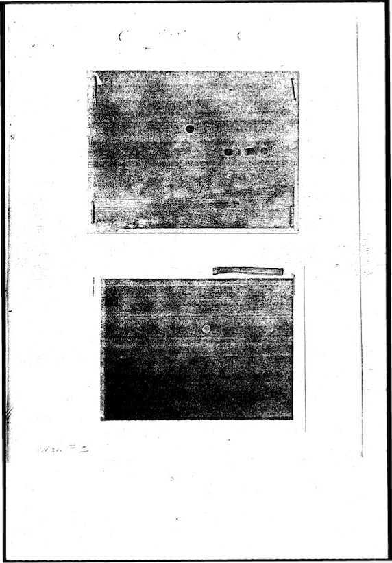 Shown are photographs taken in New Mexico by an Airman on Oct. 21, 1949, of an aerial phenomena and reported to OSI. (OSI District Files; 17th District: Kirkland Air Force Base, N.M.; OSI File Designation 24-185-17)