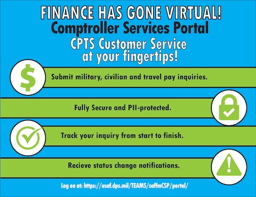 The 48th Comptroller Squadron has introduced a new system for submitting and tracking financial inquiries to help Airmen efficiently manage their finances, maintaining the readiness to accomplish their mission. (U.S. Air Force inforgraphic by Airman 1st Class Jessi Monte)