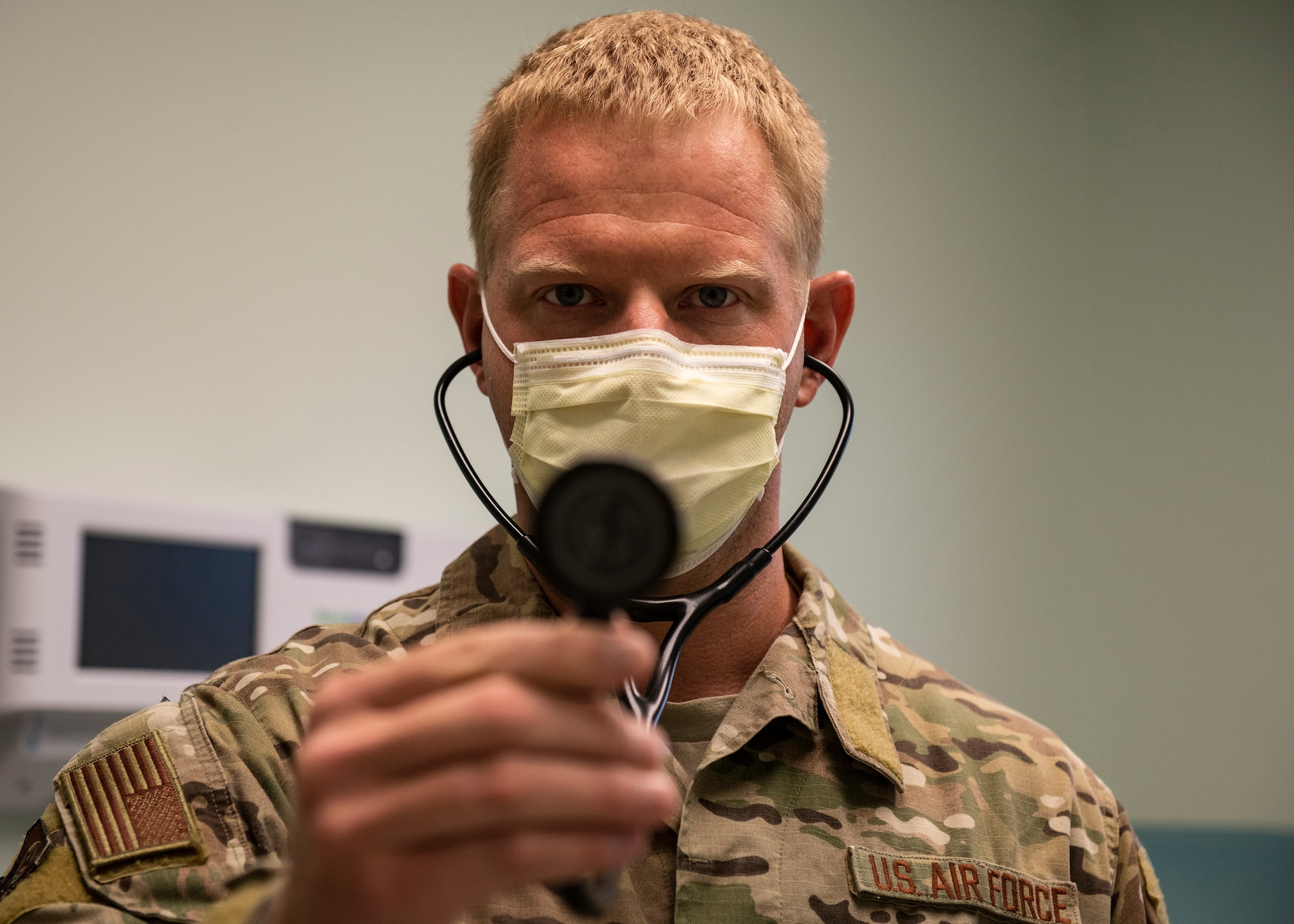 Medical Airman holds stethoscope