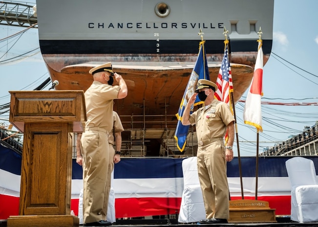 USS Chancellorsville Holds Change of Command