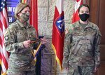 Lt. Gen. Laura J. Richardson (left), U.S. Army North Commanding General,presents Chief Warrant Officer 4 Laura Ingraham, an aviation safety officer assigned to U.S. Army North, with the honorable Order of St. Michael bronze medal at Joint Base San Antonio-Fort Sam Houston Aug. 4. The Order of St. Michael is an Army Aviation Association of America award presented to nominated Army aviators who make a significant contribution to their field and highly demonstrate the Army Values.