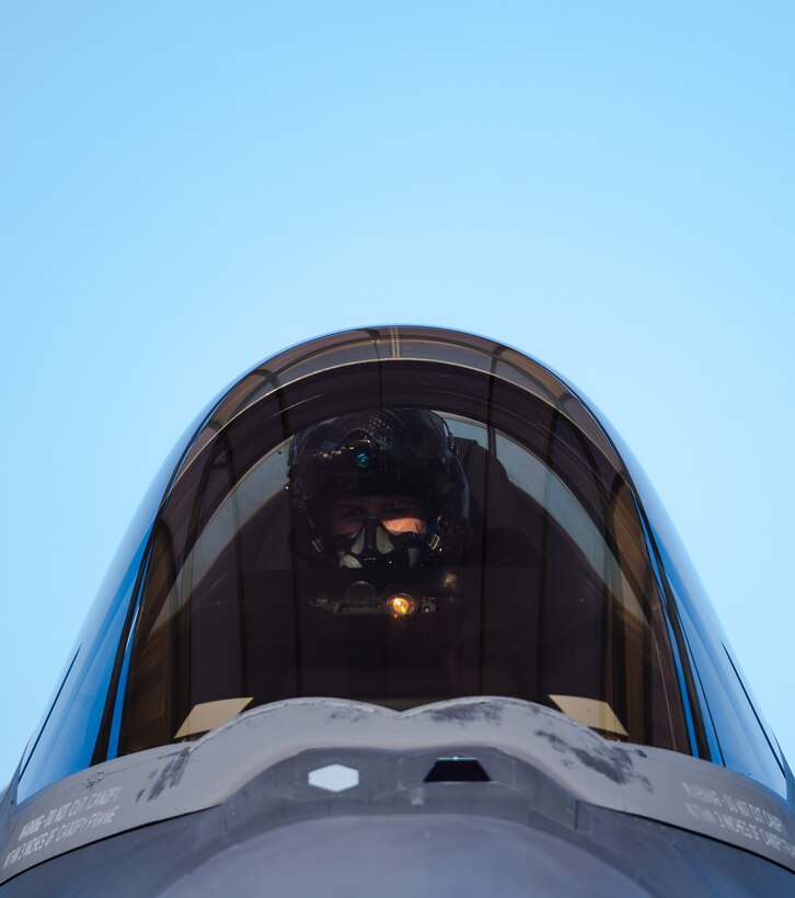 First Lt. Joshua Shook, 63rd Fighter Squadron F-35A Lightning II pilot, performs a pre-flight inspection July 22, 2020, at Luke Air Force Base, Ariz.