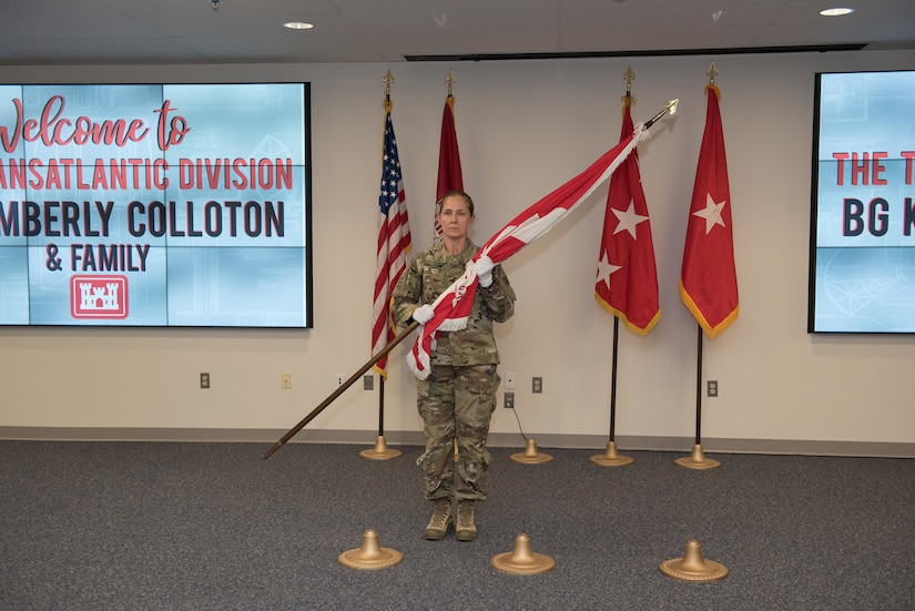 Brig. Gen. Kimberly Colloton assumed the role of Commander and Division Engineer for the U.S. Army Corps of Engineers Transatlantic Division (TAD), July 24, in a ceremony in at Winchester, Va. headquarters.