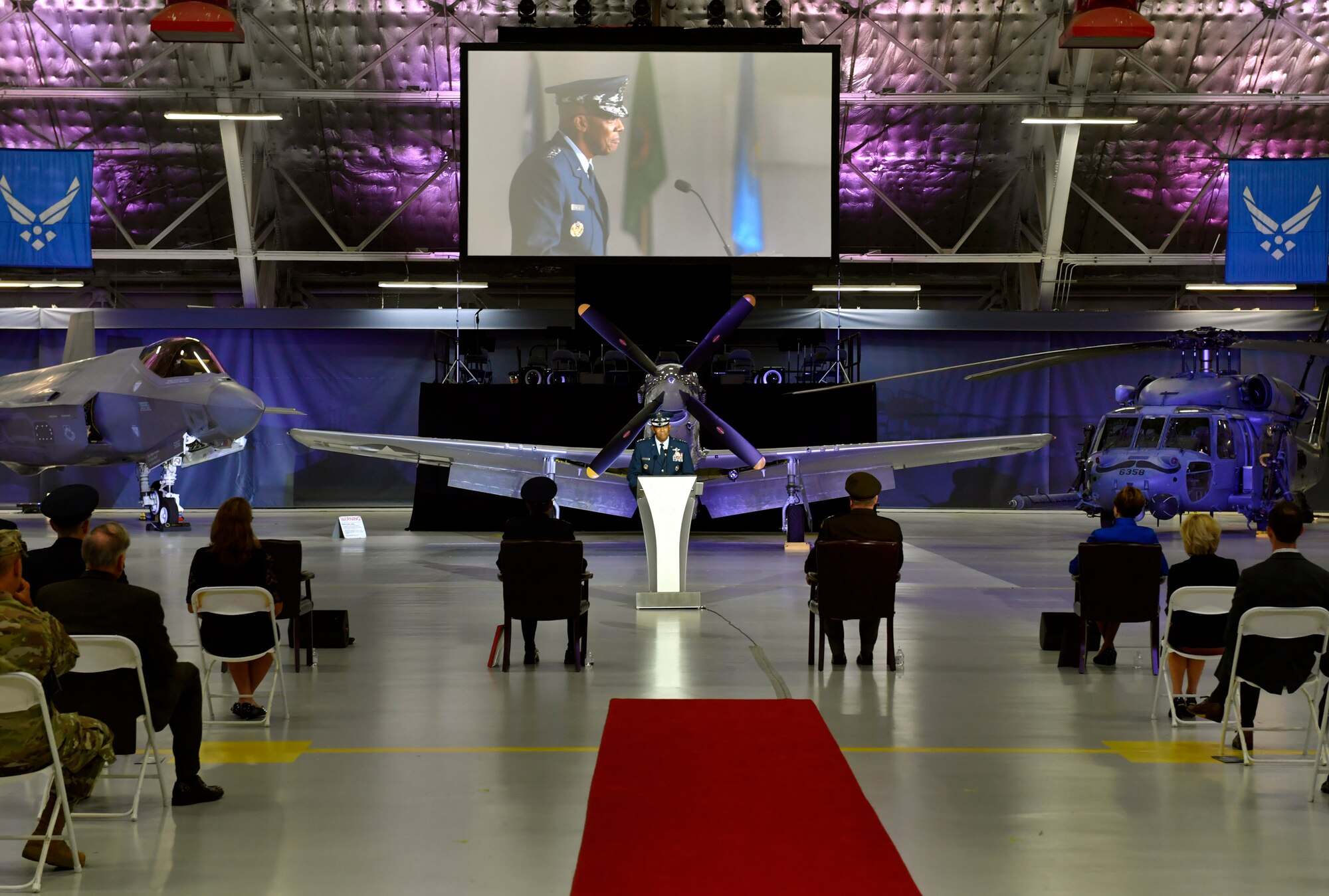Incoming Air Force Chief of Staff Gen. Charles Q. Brown Jr. speaks during the CSAF Transfer of Responsibility ceremony at Joint Base Andrews, Md., Aug. 6, 2020. Brown is the 22nd Chief of Staff of the Air Force. (U.S. Air Force photo by Wayne Clark)