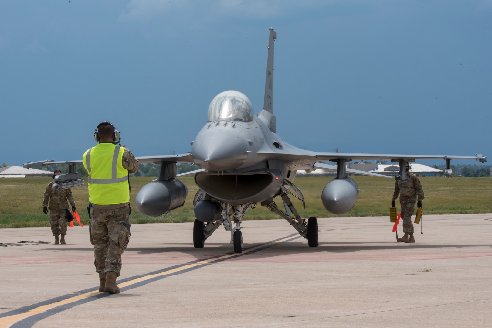 This Aircraft Combat Employment wartime scenario is designed to train maintenance, fuels and security forces to deploy with equipment to a simulated remote airstrip to rearm F-16 Fighting Falcon aircraft, and then quickly depart. The ACE exercise, supported by a C-130-J unit from Little Rock Air Force Base, Ark., is designed to increase operational wartime readiness.