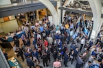 Since Naval Surface Warfare Center, Philadelphia Division (NSWCPD) began its COVID-19 response, with maximum teleworking starting March 18, the Command has virtually hired more than 72 new employees with no in-person recruiting events or interviews. Pictured is one of NSWCPD’s last major in-person career fairs on Sept. 18, 2019. (U.S. Navy photo by Keegan Rammel/Released)
