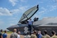 A member of the Columbus Air Force Base Fire Department looks at the interior of an F-35A Lighting II on August 7, 2020, at Columbus Air Force Base, Miss. The F-35 can reach a speed of up to 1, 200 mph. (U.S. Air Force photo by Airman 1st Class Davis Donaldson)