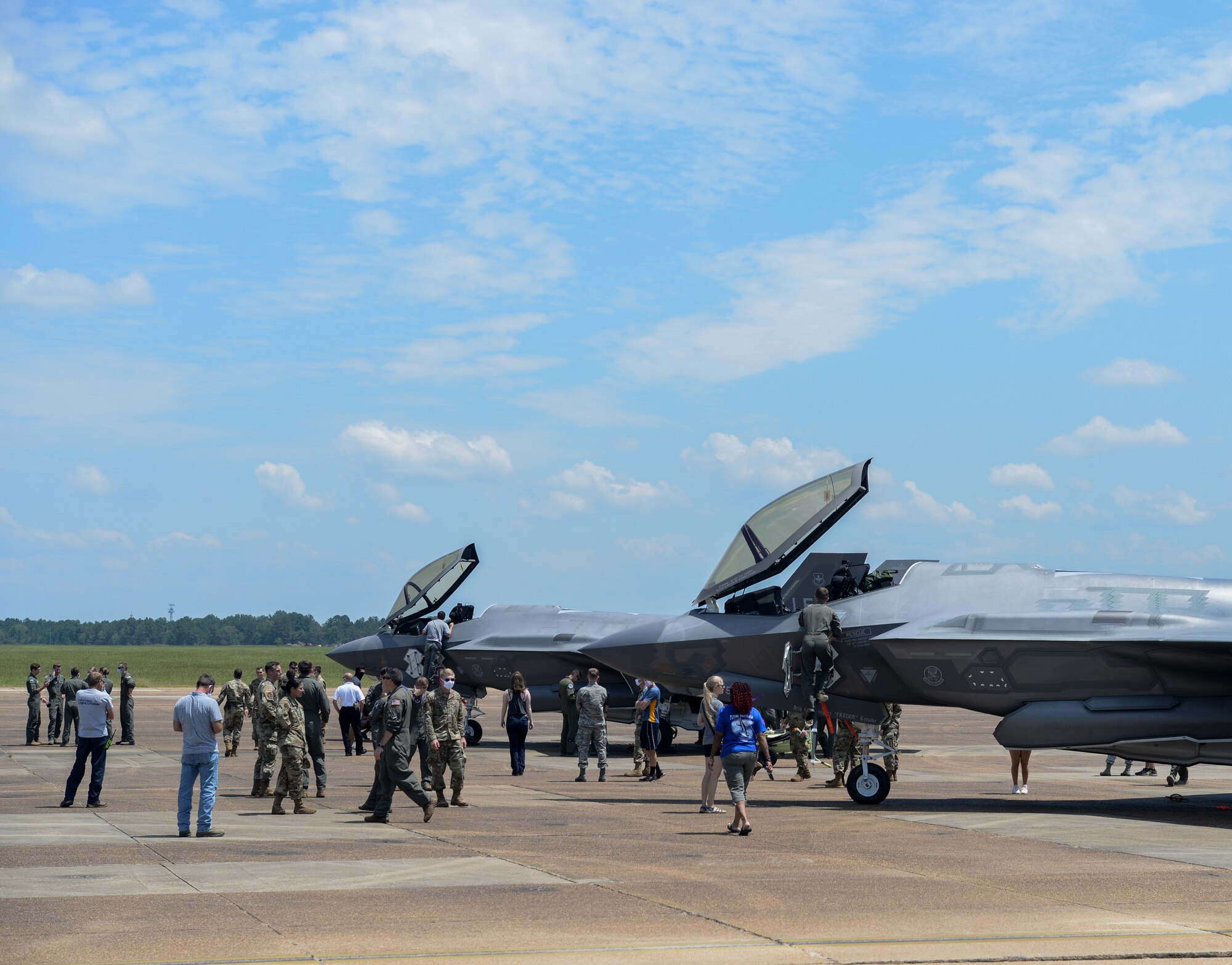 Columbus Air Force Base hosted a static display for Columbus AFB Airmen and their families on August 7, 2020, at Columbus AFB, Miss. (U.S. Air Force photo by Airman 1st Class Davis Donaldson)