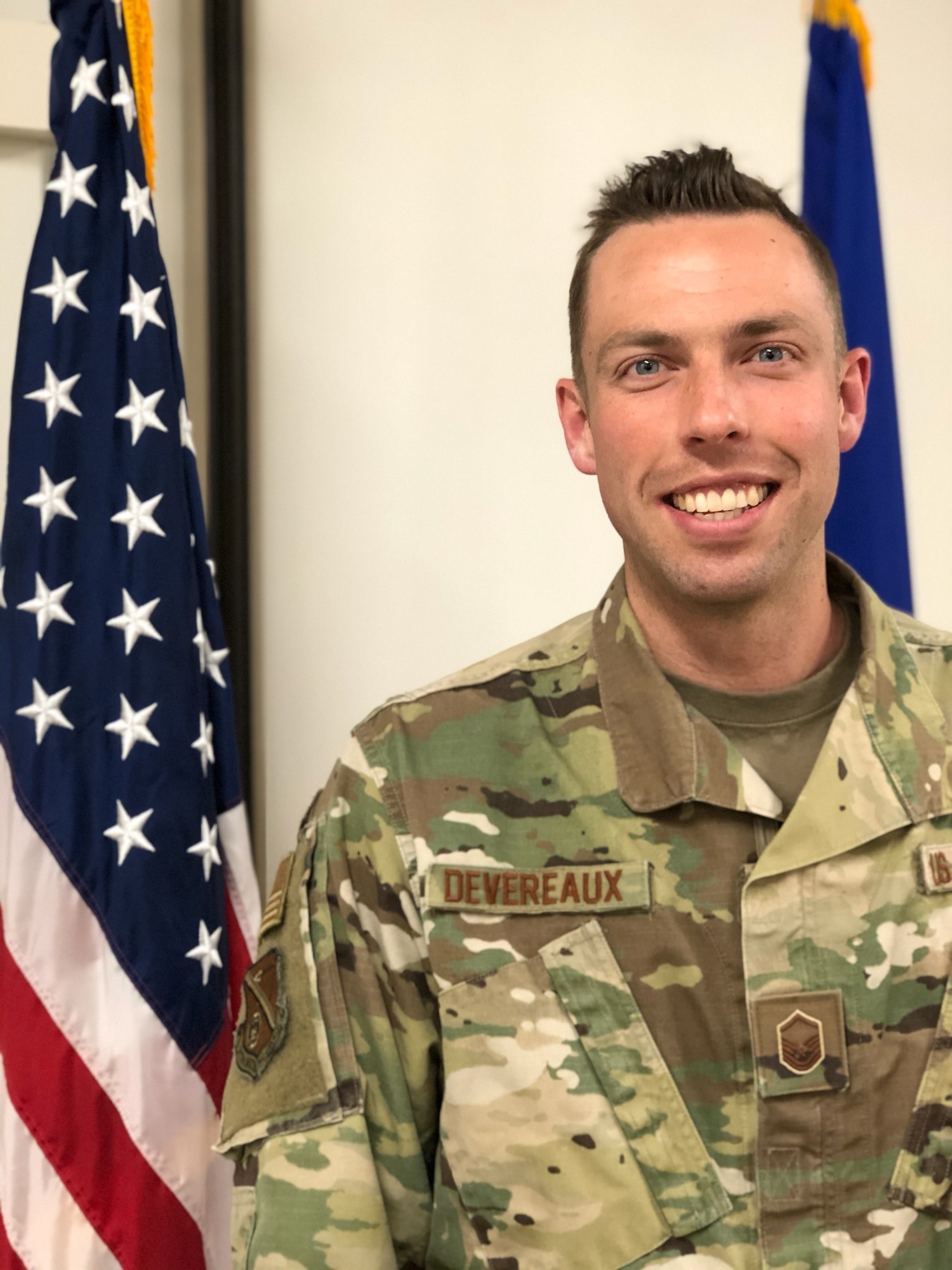Master Sgt. Sean Devereaux poses for a photo. Devereaux is one of four 20 AF nominees to AFGSC for the 2020 Lance P. Sijan Leadership award. (Courtesy photo)